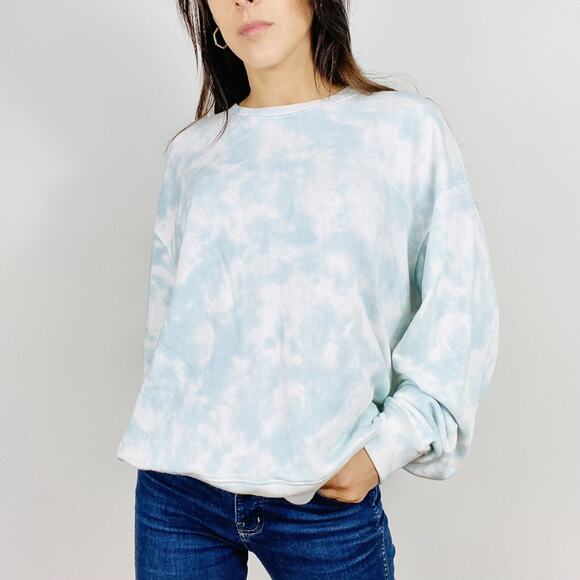 Rails Ramona Modal Tie-Dye Crew Neck Pullover Sweatshirt Light Blue XXS NWT - Picture 1 of 12